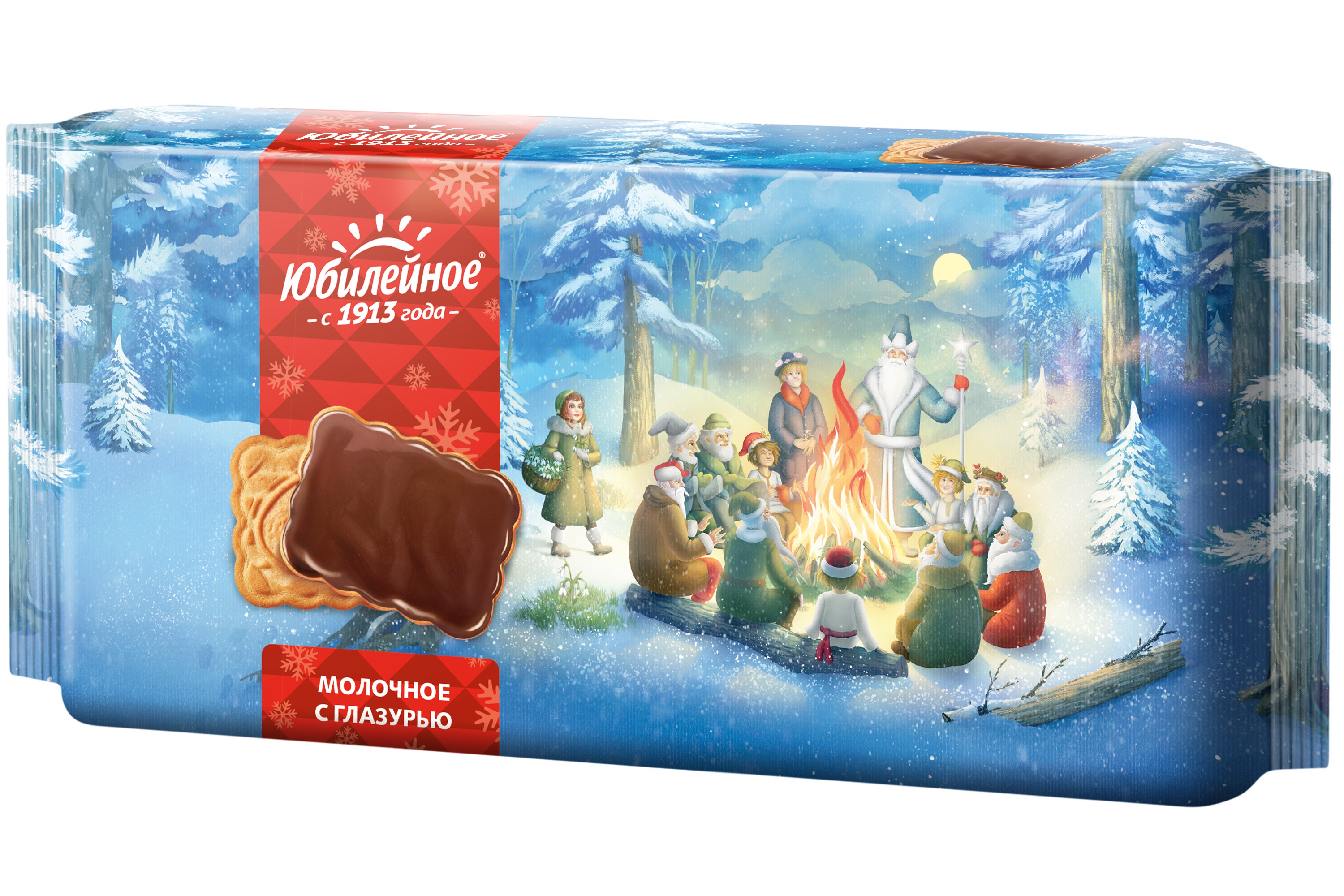 Печенье Юбилейное Молочное с глазурью 348г