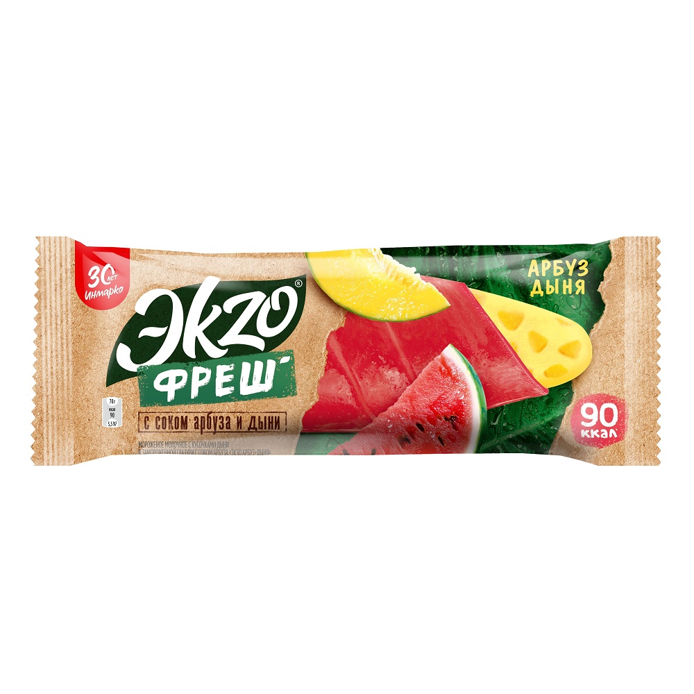 Мороженое ЮЛ эскимо ЭКЗО АРБУЗ+ДЫНЯ 30*70г