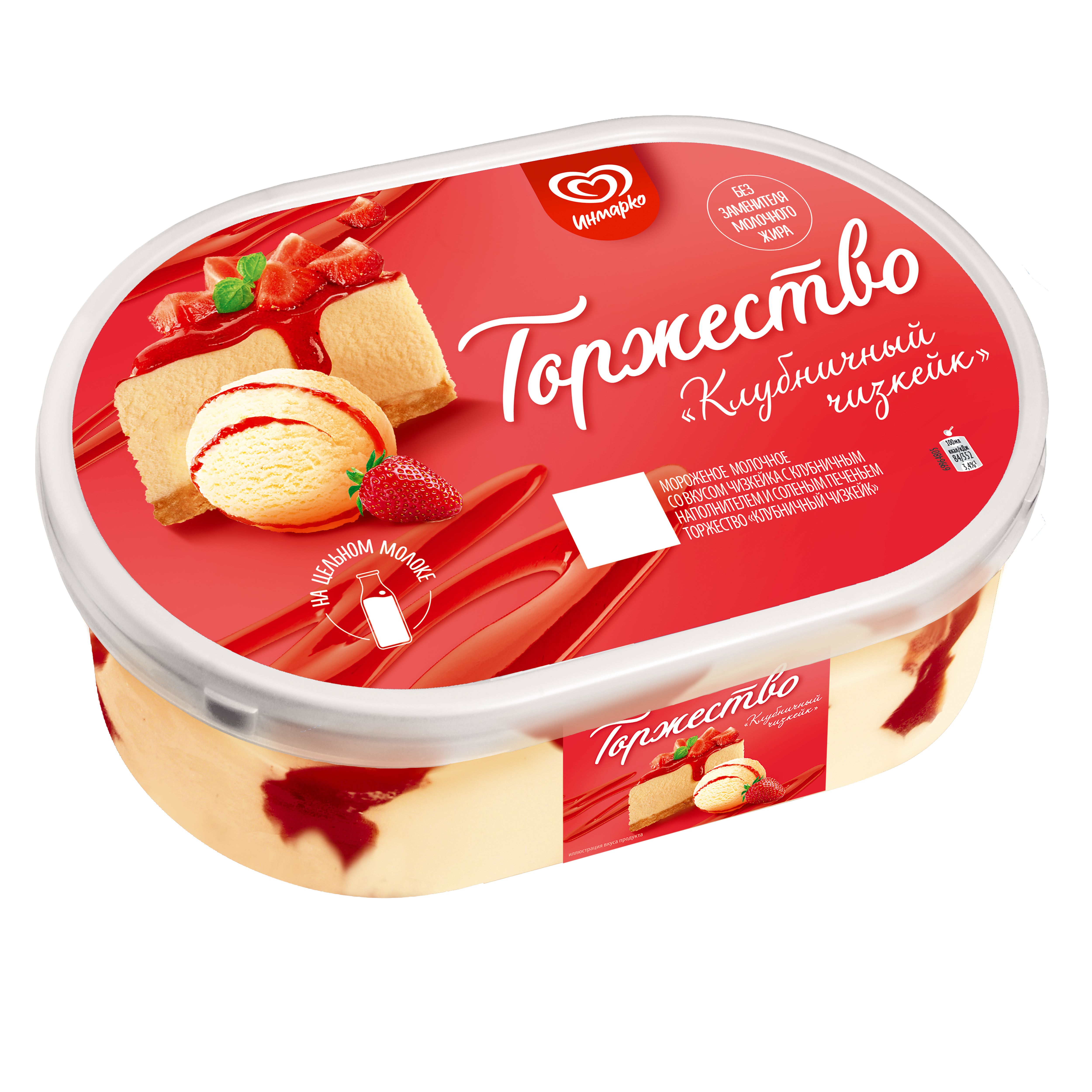 Мороженое ЮЛ конт. мол. ТОРЖЕСТВО КЛУБН ЧИЗКЕЙК С КЛУБН НАП И СОЛ ПЕЧЕН 6*420г