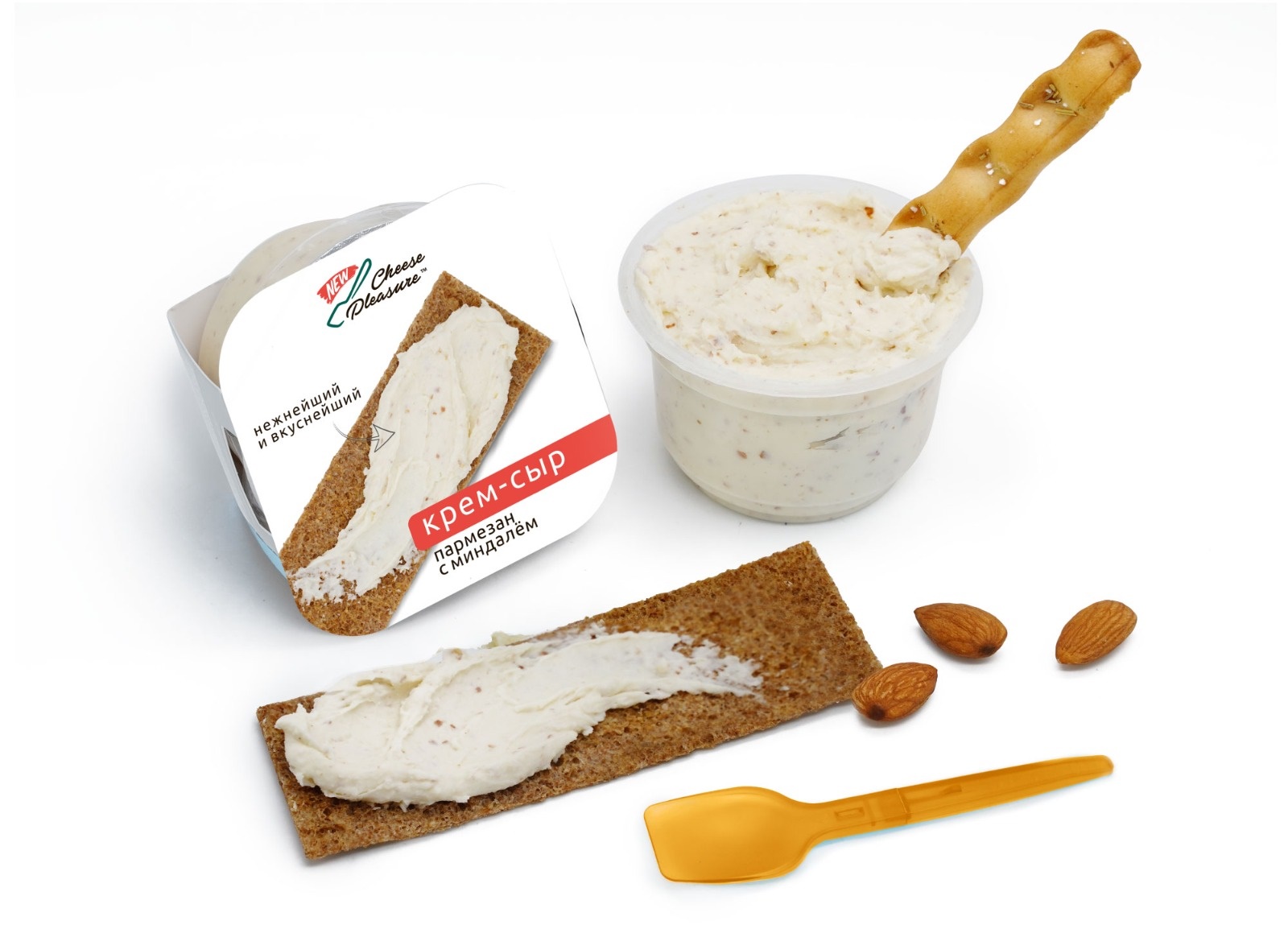 Крем-сыр Дениз Ричардс Cheese Pleasure пармезан и миндаль 100г