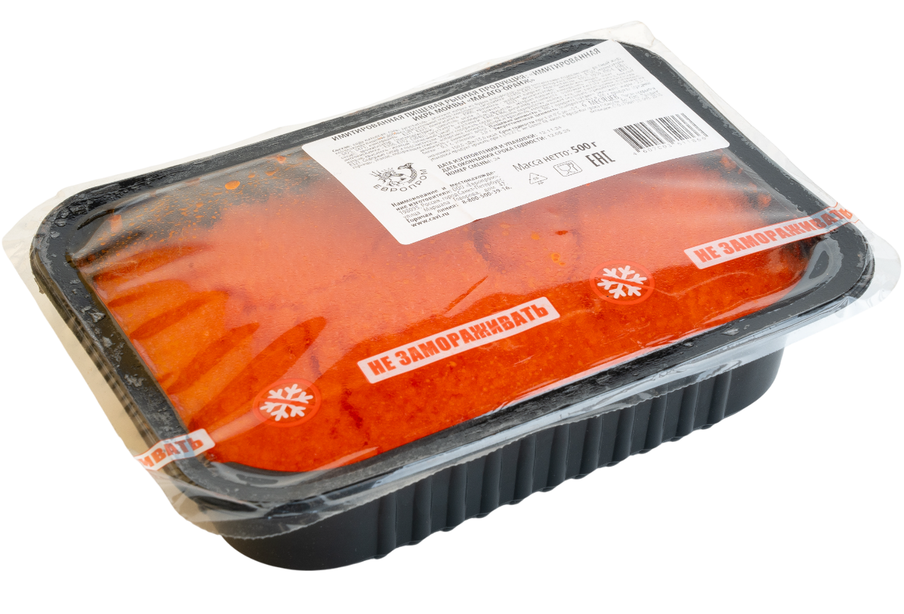 Икра мойвы Европром оранжевая 500 г имит. 6 мес