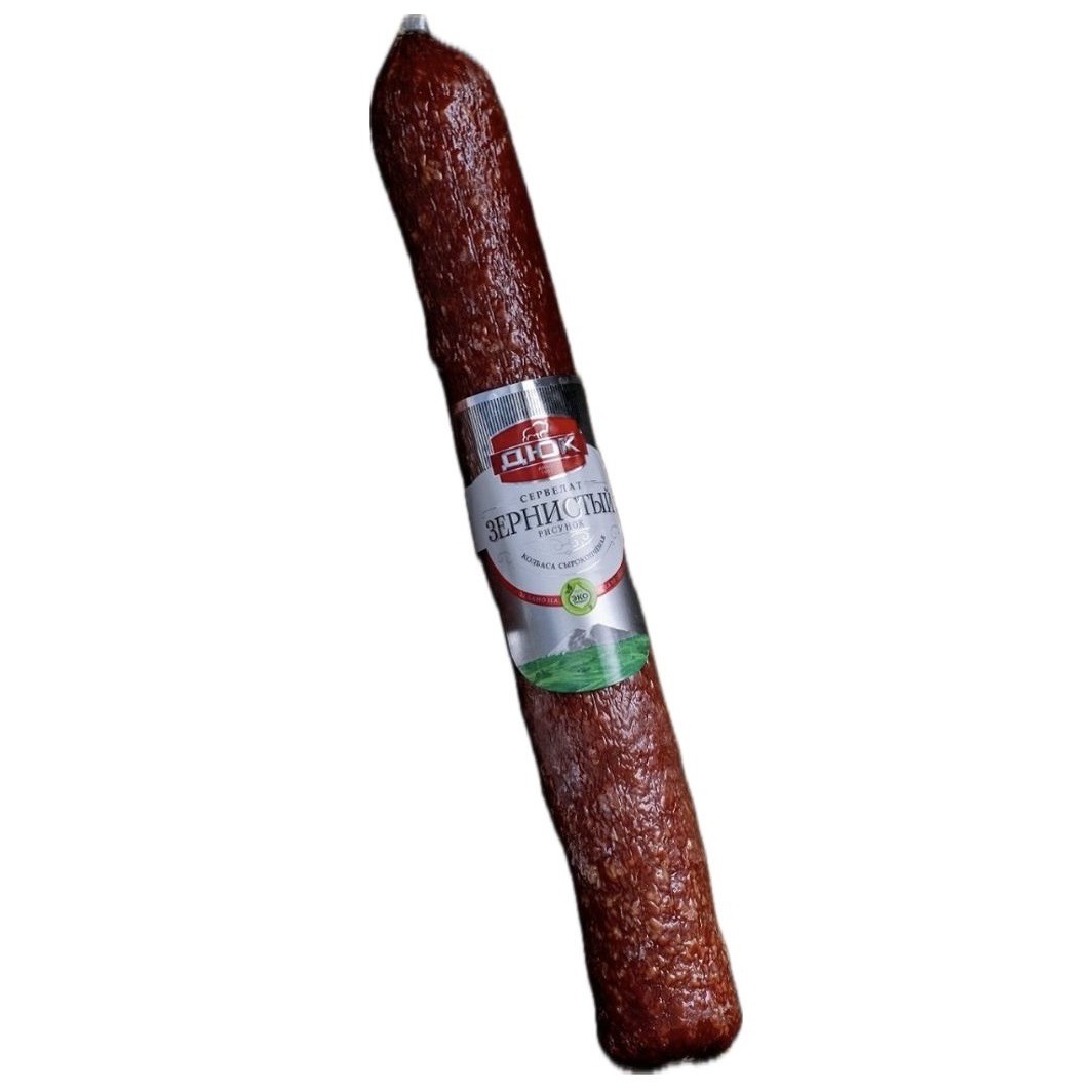 Колбаса с/к ДЮК Сервелат Зернистый в/у вес ~400г