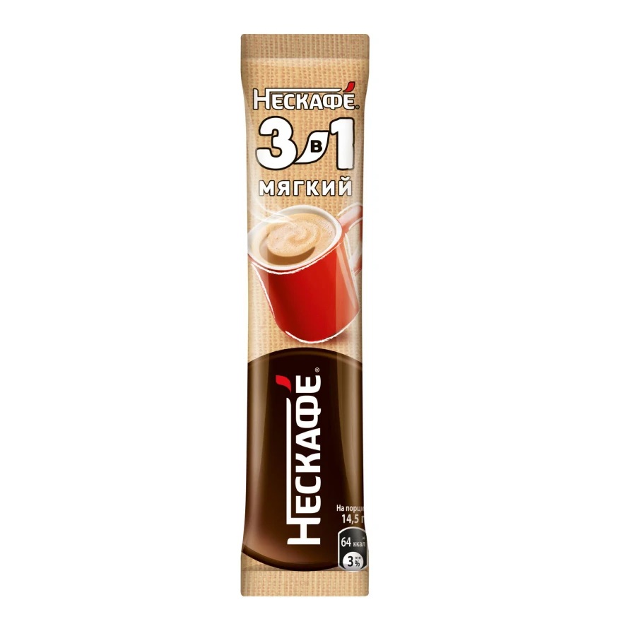 ТОП 100 Кофе NESCAFE 3 в 1 мягкий растворимый 200*14.5г