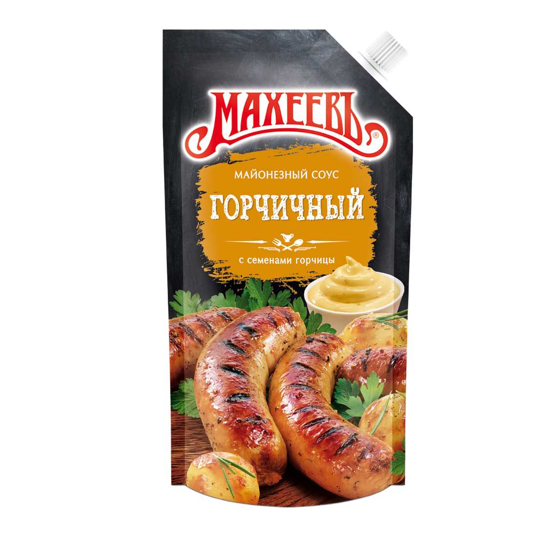 Майонезный соус Махеевъ Горчичный 50,5% Дой-пак с доз. 200 г
