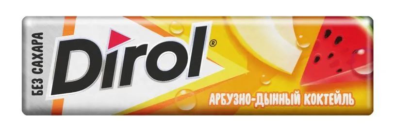 ТОП 100 Жевательная резинка Dirol Арбузно-дынный коктейль 13,6г